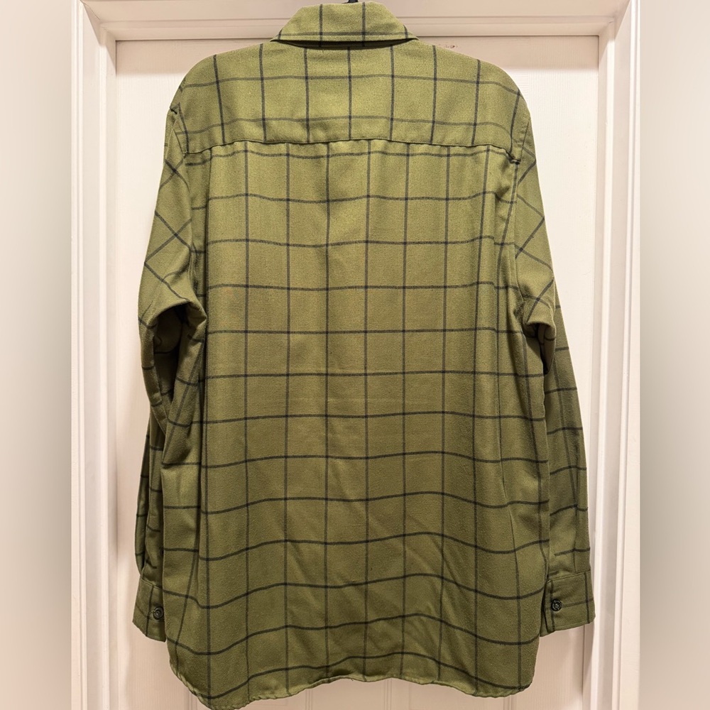 DIXXON OD Green and Black Snap Button Up Flannel Checkered Shirt Men's XL - Picture 3 of 4
